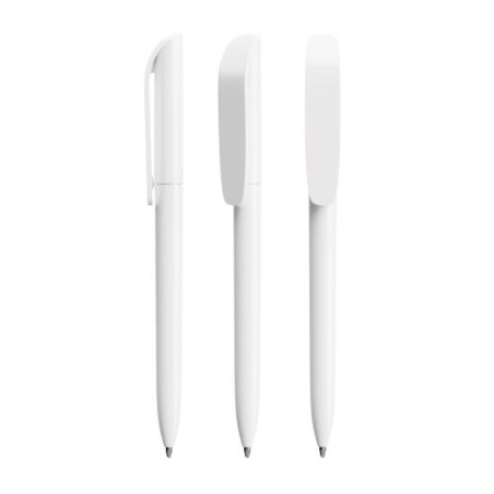 Stylo Bille Éco-responsable Personnalisé Super Clip BIC® Ecolutions® Couleurs : blanc goodies publicitaire événementiel