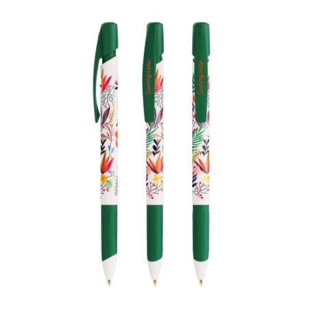 Stylo Bille Éco-responsable Personnalisé Media Clic Grip - BIC® Couleurs : blanc