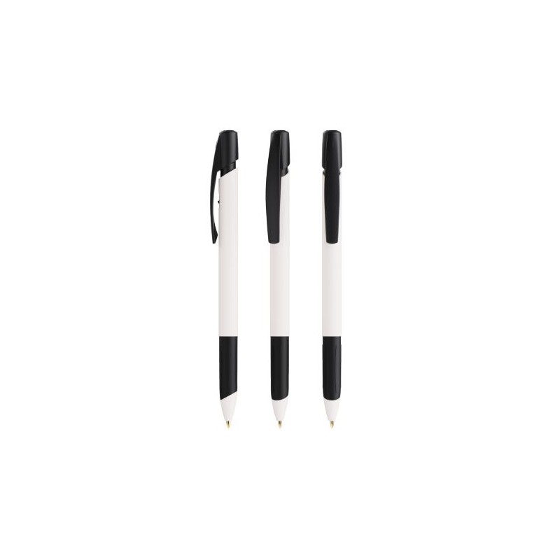 Stylo Bille Éco-responsable Personnalisé Media Clic Grip - BIC® Couleurs : blanc goodies entreprise design