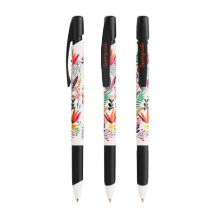 Stylo Bille Éco-responsable Personnalisé Media Clic Grip - BIC® Couleurs : blanc cadeau client original