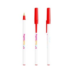Stylo Bille Éco-responsable Personnalisé Round Stic® BIC® Couleurs : blanc