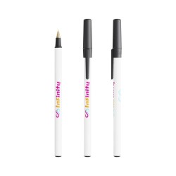 Stylo Bille Éco-responsable Personnalisé Round Stic® BIC® Couleurs : blanc 2