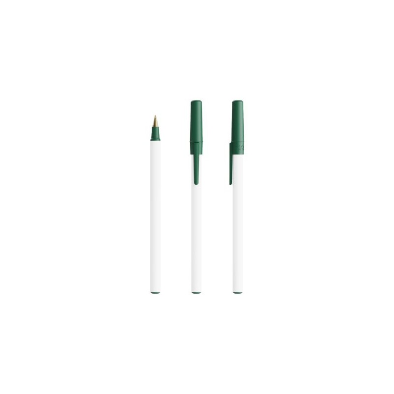 Stylo Bille Éco-responsable Personnalisé Round Stic® BIC® Couleurs : blanc cadeau collaborateur premium