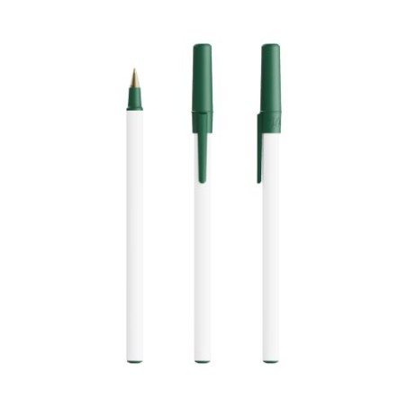Stylo Bille Éco-responsable Personnalisé Round Stic® BIC® Couleurs : blanc cadeau collaborateur premium