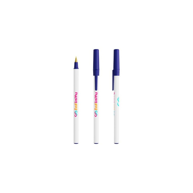 Stylo Bille Éco-responsable Personnalisé Round Stic® BIC® Couleurs : blanc cadeau client original