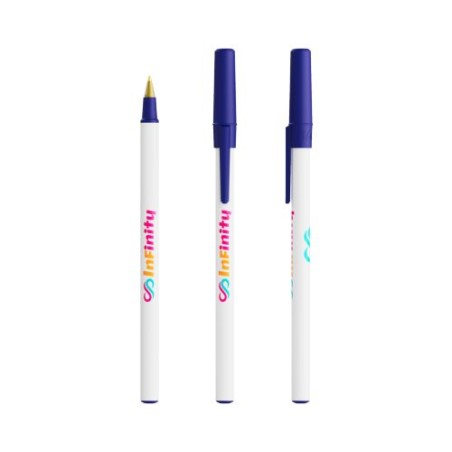 Stylo Bille Éco-responsable Personnalisé Round Stic® BIC® Couleurs : blanc cadeau client original