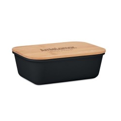 Boîte à lunch  en bambou personnalisée - THURSDAY Matières : bambou Couleurs : noir goodies entreprise design