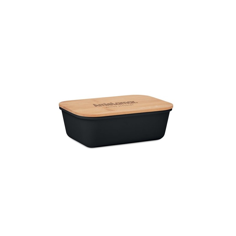 Boîte à lunch  en bambou personnalisée - THURSDAY Matières : bambou Couleurs : noir goodies entreprise design