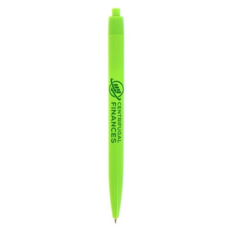 Stylo Personnalisé Écriture de Qualité à Prix Mini Basic Matières : plastique Couleurs : vert citron objet publicitaire robuste