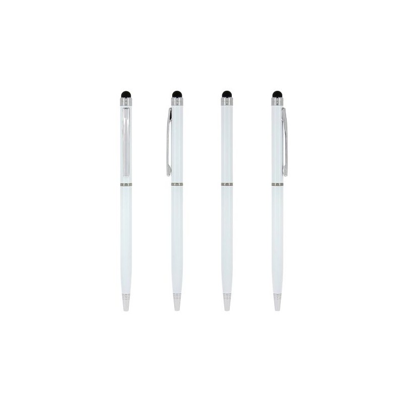 Stylo personnalisé Sleek Stylus pour entreprise Matières : métal Couleurs : blanc goodies publicitaire événementiel