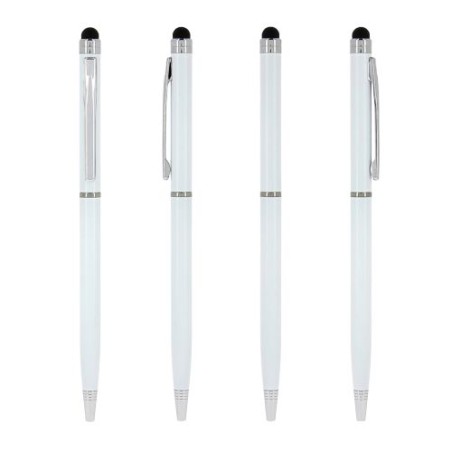 Stylo personnalisé Sleek Stylus pour entreprise Matières : métal Couleurs : blanc goodies publicitaire événementiel