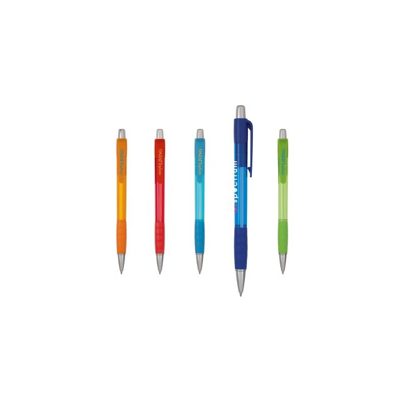 Stylo Éco-responsable Personnalisé Striped Grip pas cher Matières : plastique Couleurs : bleu clair