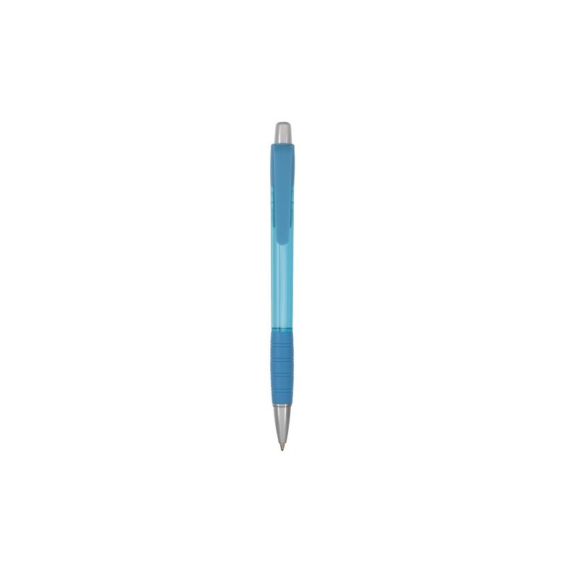 Stylo Éco-responsable Personnalisé Striped Grip pas cher Matières : plastique Couleurs : bleu clair objet promotionnel éco-respo