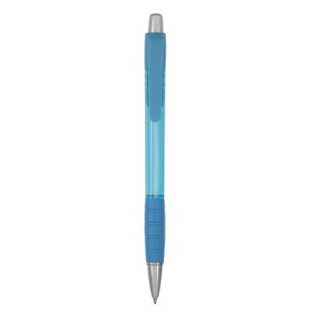 Stylo Éco-responsable Personnalisé Striped Grip pas cher Matières : plastique Couleurs : bleu clair objet promotionnel éco-respo