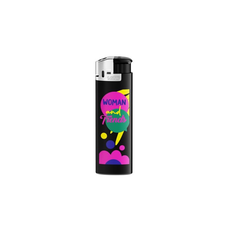 Briquet Chromé Personnalisé J38 - BIC® Matières : métal Couleurs : chromé cadeau affaires élégant