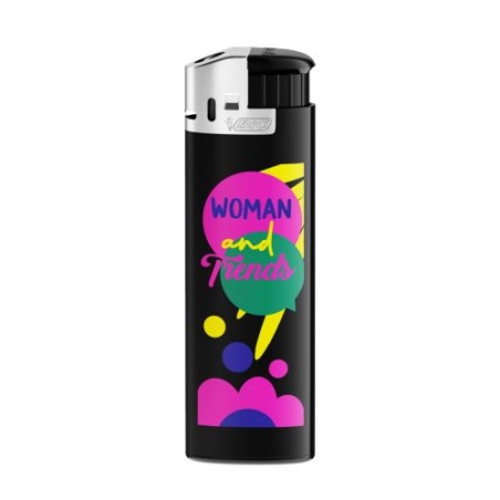 Briquet Chromé Personnalisé J38 - BIC® Matières : métal Couleurs : chromé cadeau affaires élégant