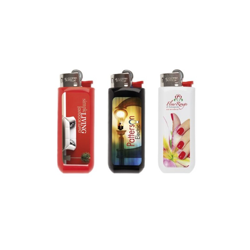 Étui Briquet Personnalisé Clip Case Éco-responsable BIC® Matières : plastique Couleurs : blanc translucide personnalisable avec 