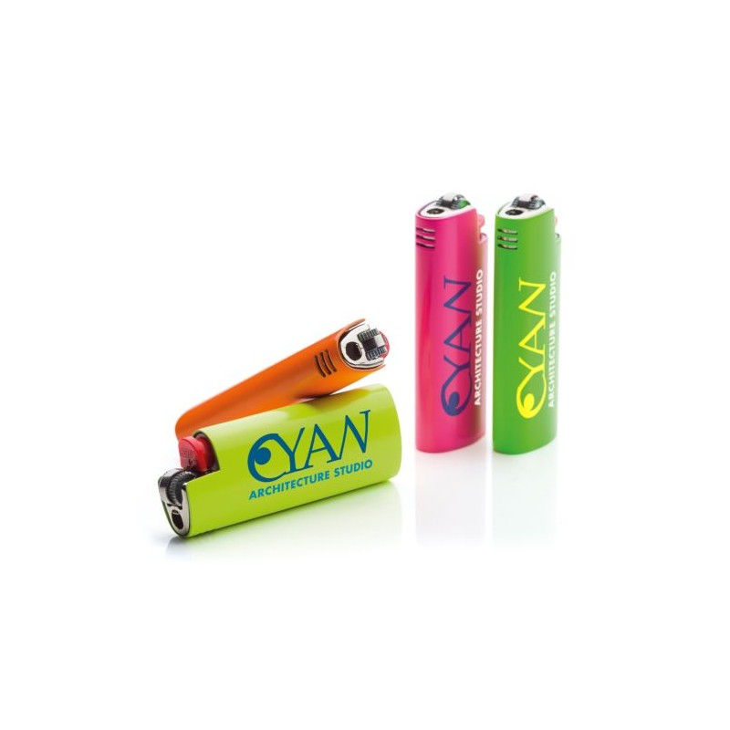 Étui de Briquet de Luxe Personnalisé BIC® Styl'it Matières : métal Couleurs : orange fluo impression logo haute qualité