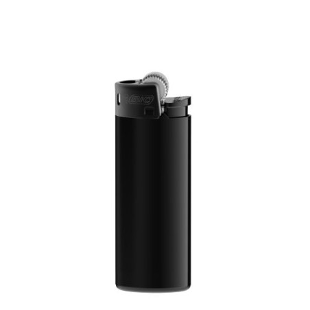 Briquet Éco-responsable Personnalisé J25 All Black BIC® Matières : métal Couleurs : noir marquage laser ultra précis