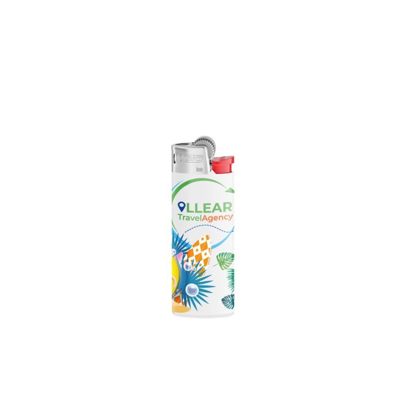 Briquet Standard Personnalisé Éco-responsable J25 BIC® Matières : métal Couleurs : blanc translucide