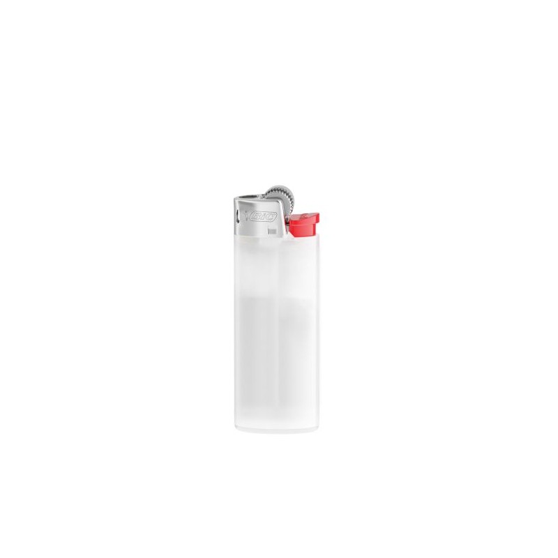 Briquet Standard Personnalisé Éco-responsable J25 BIC® Matières : métal Couleurs : blanc translucide objet promo petit budget