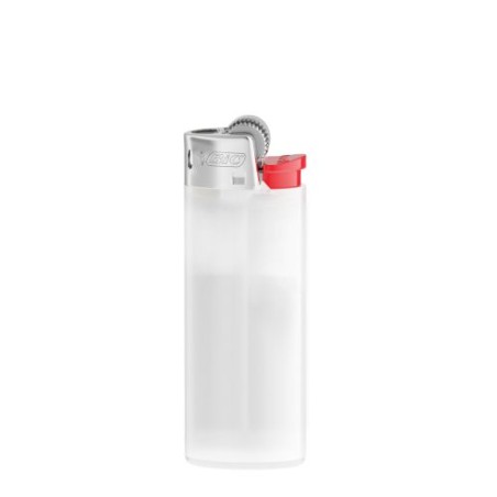 Briquet Standard Personnalisé Éco-responsable J25 BIC® Matières : métal Couleurs : blanc translucide objet promo petit budget