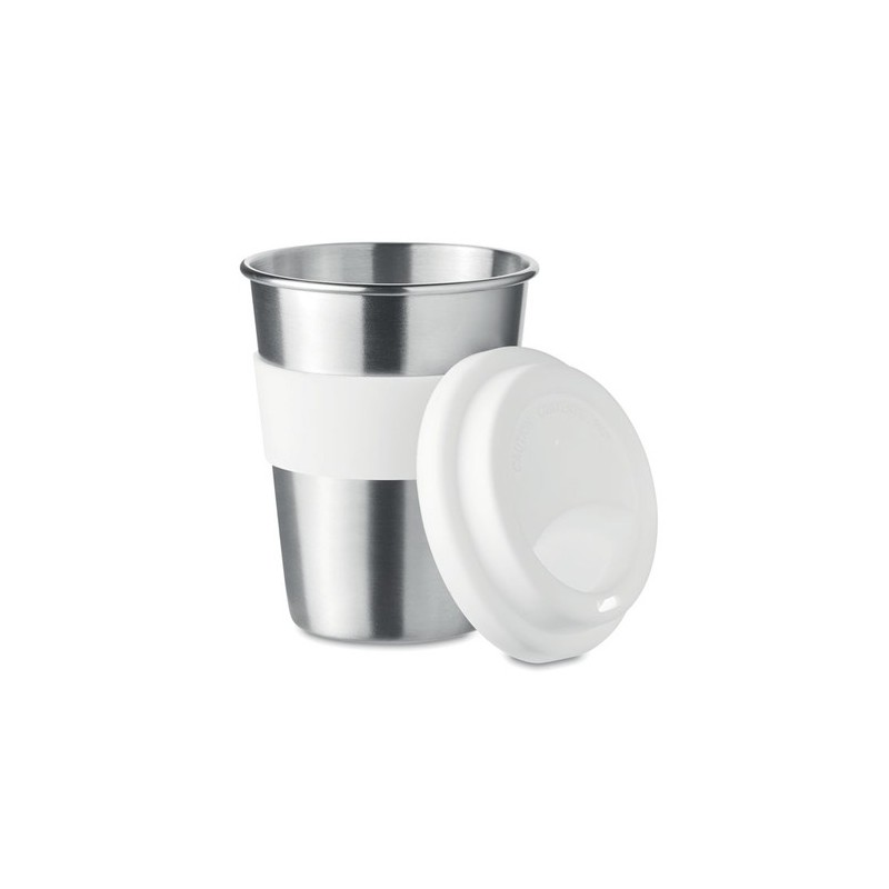 Gobelet en acier inox personnalisé 350ml - IRMUG Matières : acier inoxydable Couleurs : blanc cadeau entreprise pas cher