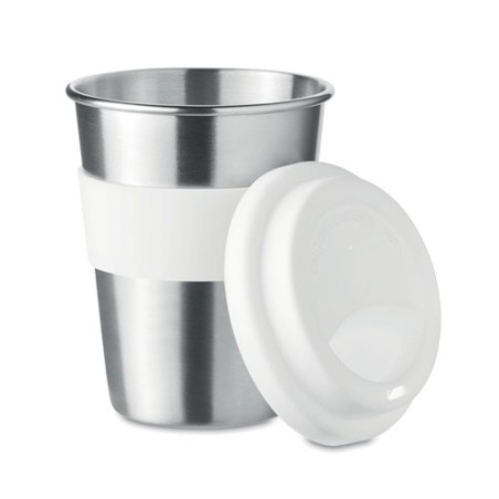 Gobelet en acier inox personnalisé 350ml - IRMUG Matières : acier inoxydable Couleurs : blanc cadeau entreprise pas cher