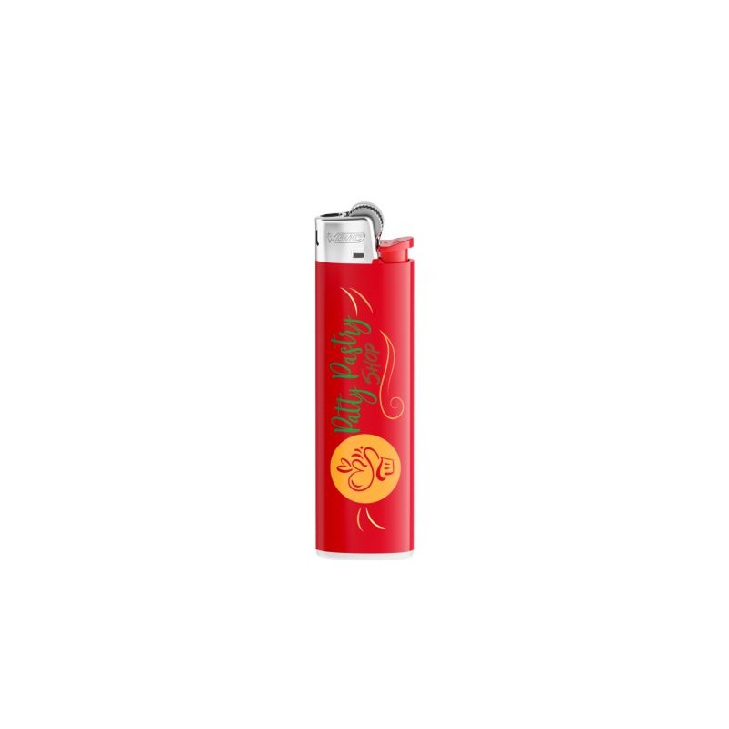 Briquet Éco-responsable Personnalisé J23 - BIC® Élégant et Pratique Matières : métal Couleurs : rouge goodies entreprise design