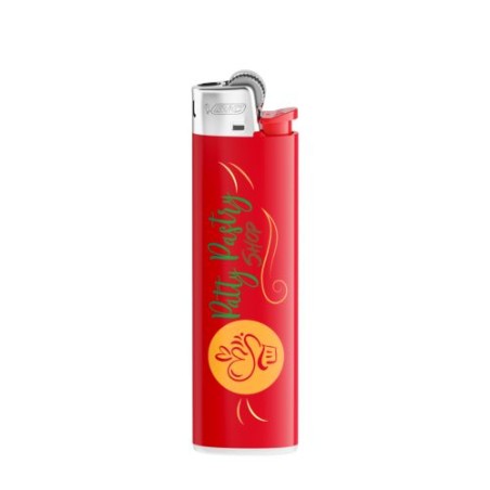 Briquet Éco-responsable Personnalisé J23 - BIC® Élégant et Pratique Matières : métal Couleurs : rouge cadeau affaires élégant