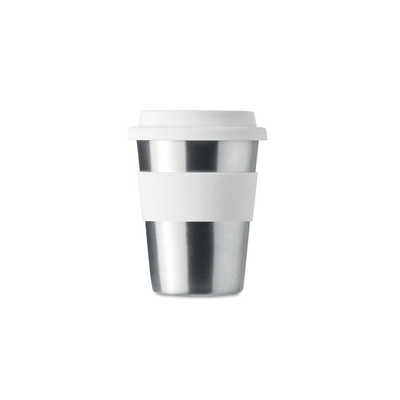 Gobelet en acier inox personnalisé 350ml - IRMUG Matières : acier inoxydable Couleurs : blanc marquage laser ultra précis