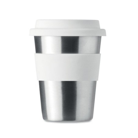 Gobelet en acier inox personnalisé 350ml - IRMUG Matières : acier inoxydable Couleurs : blanc marquage laser ultra précis