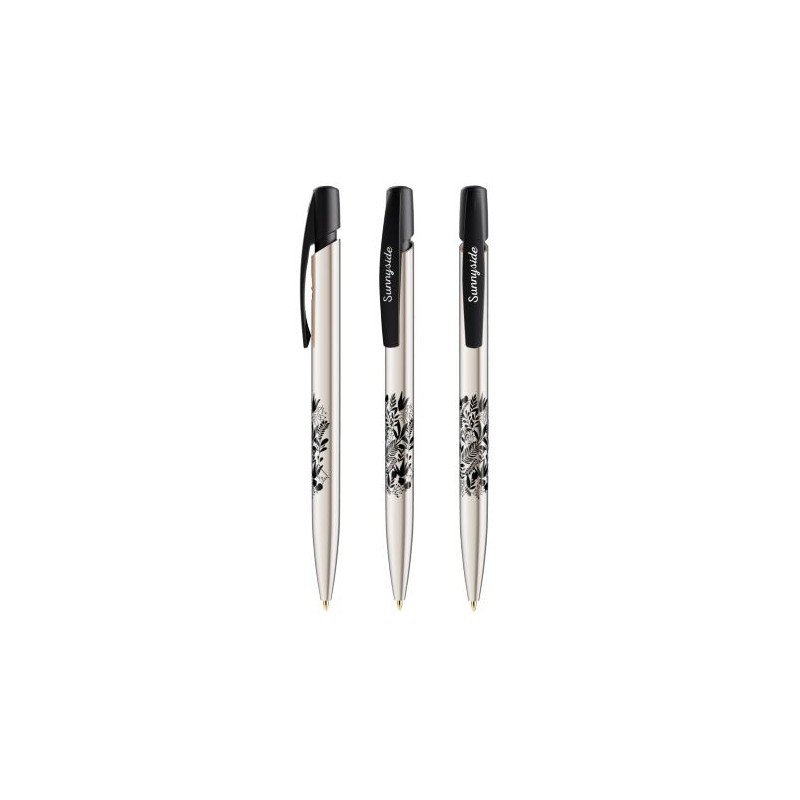 Stylo Bille Éco-responsable Personnalisé de Qualité Media Clic Shine BIC® Matières : plastique Couleurs : argenté livraison expr