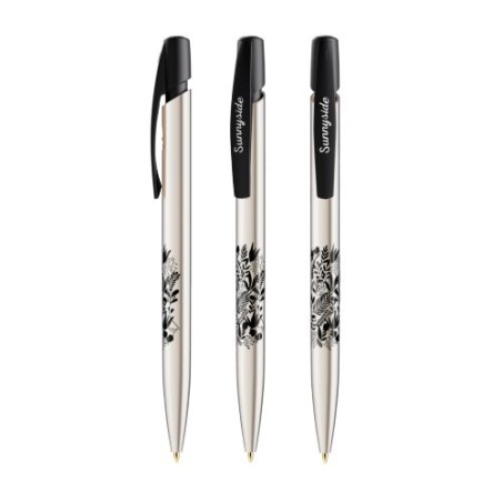 Stylo Bille Éco-responsable Personnalisé de Qualité Media Clic Shine BIC® Matières : plastique Couleurs : argenté livraison expr