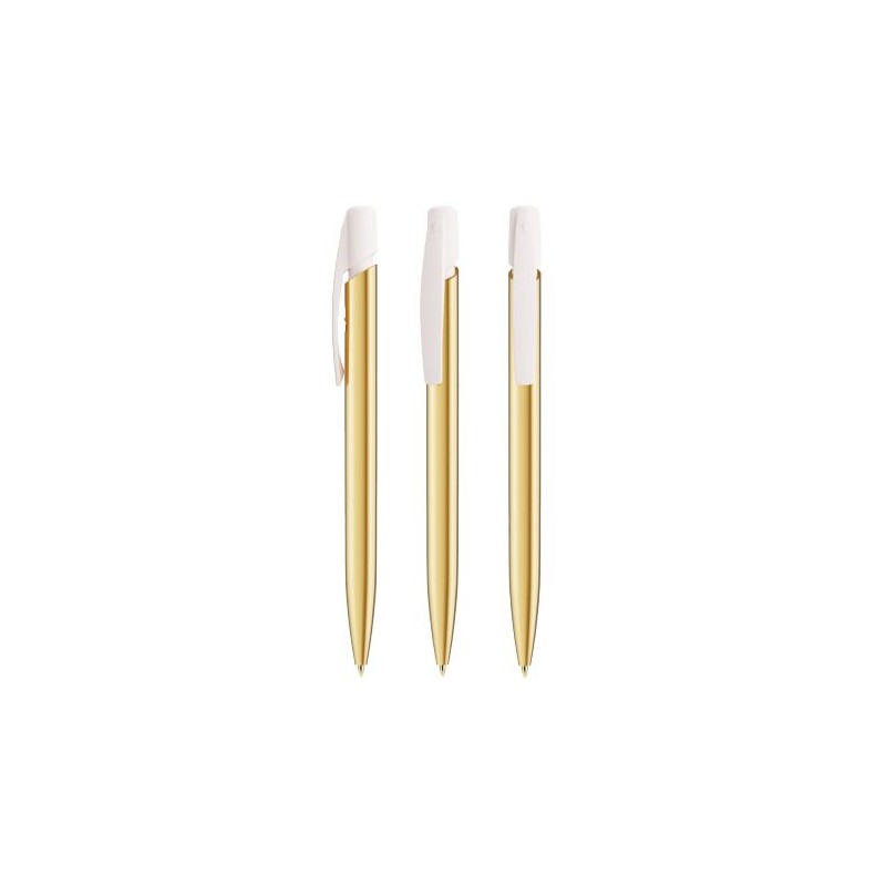 Stylo Bille Éco-responsable Personnalisé de Qualité Media Clic Shine BIC® Matières : plastique Couleurs : doré marquage laser ul