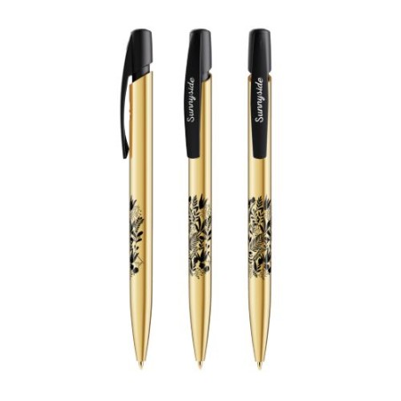 Stylo Bille Éco-responsable Personnalisé de Qualité Media Clic Shine BIC® Matières : plastique Couleurs : doré objet promotionne