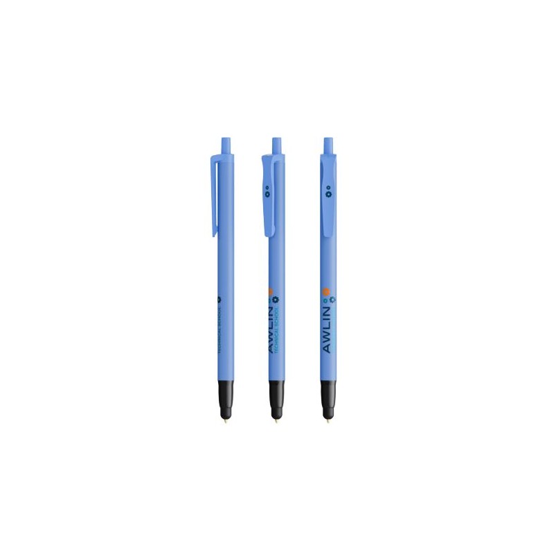 Stylo bille publicitaire personnalisé Clic Stic Stylus BIC® Matières : plastique Couleurs : bleu marquage laser ultra précis