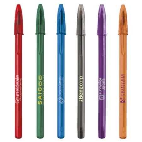 Stylo Bille Personnalisé Éco-responsable BIC® Style Matières : plastique Couleurs : vert clair transparent cadeau collaborateur 