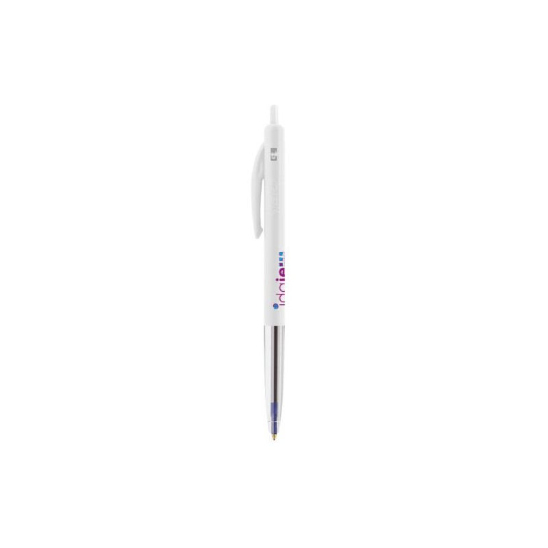 Stylo Rétractable Éco-responsable Personnalisé M10® Clic BIC® Matières : plastique Couleurs : blanc cadeau collaborateur premium