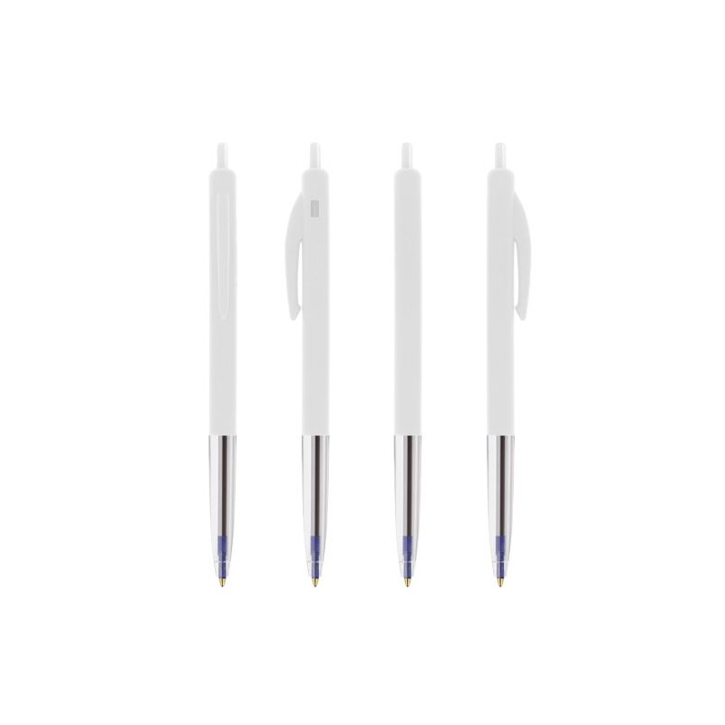 Stylo Rétractable Éco-responsable Personnalisé M10® Clic BIC® Matières : plastique Couleurs : blanc marquage laser ultra précis