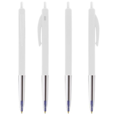 Stylo Rétractable Éco-responsable Personnalisé M10® Clic BIC® Matières : plastique Couleurs : blanc marquage laser ultra précis
