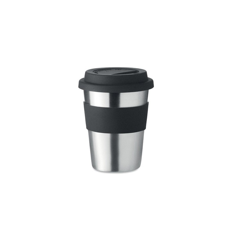 Gobelet en acier inox personnalisé 350ml - IRMUG Matières : acier inoxydable Couleurs : noir personnalisable avec votre logo