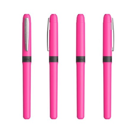 Surligneur Personnalisé Éco-responsable de Qualité BIC® Brite Liner® Grip Pas Cher Matières : plastique Couleurs : chromé person