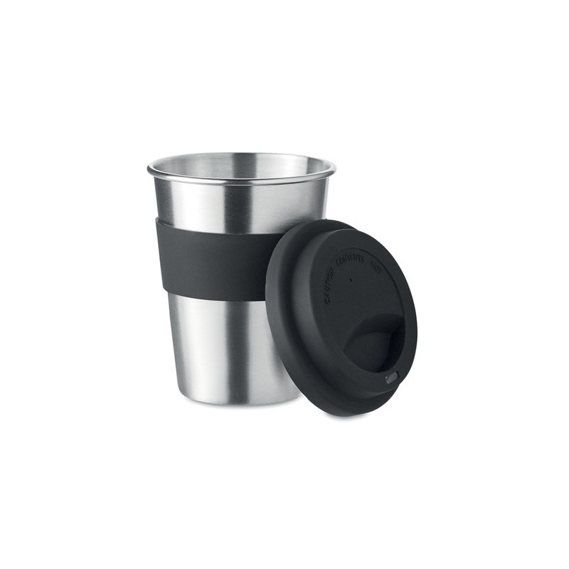 Gobelet en acier inox personnalisé 350ml - IRMUG Matières : acier inoxydable Couleurs : noir goodies publicitaire événementiel