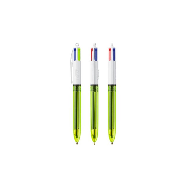 Stylo Bille Fluo 4 Couleurs avec Lanyard - BIC® Objets Publicitaires Matières : plastique Couleurs : jaune transparent personnal