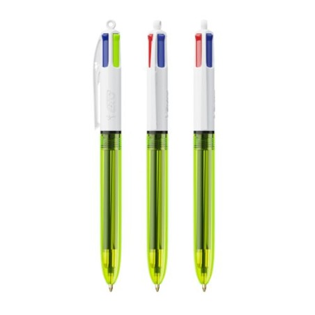 BIC® 4 Couleurs Fluo Bille - Stylo Multicouleur