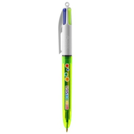 Stylo Bille Fluo 4 Couleurs avec Lanyard - BIC® Objets Publicitaires Matières : plastique Couleurs : jaune transparent accessoir