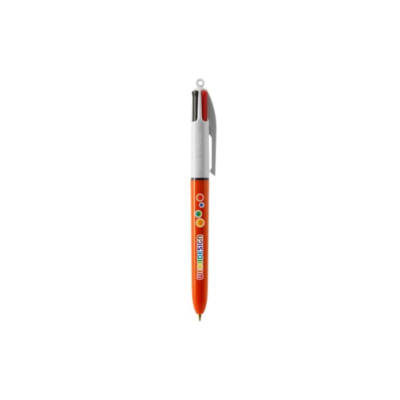 Stylo Bille Multicouleur Personnalisé 4 Couleurs BIC® Matières : plastique Couleurs : blanc personnalisable avec votre logo