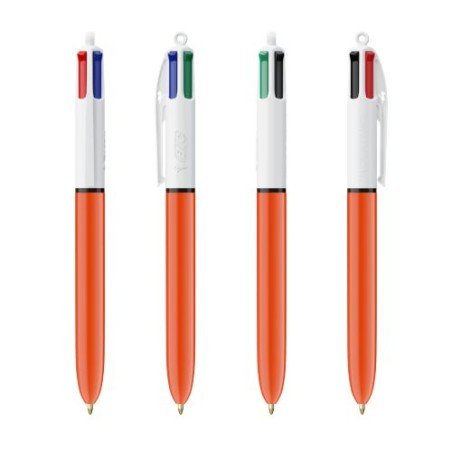 Stylo Bille Multicouleur Personnalisé 4 Couleurs BIC® Matières : plastique Couleurs : blanc goodies publicitaire événementiel