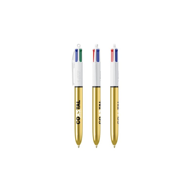 Stylo Bille Personnalisé 4 Couleurs Shine avec Lanyard - BIC® Matières : plastique Couleurs : blanc cadeau client original